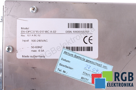 DV-OPC3715017-BCA.02 TELEMECANIQUE