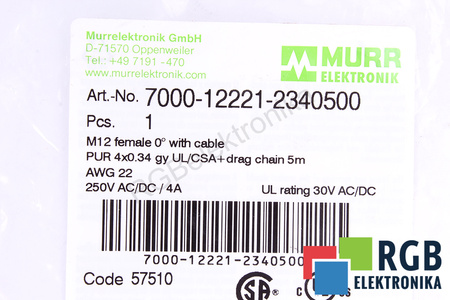 7000-12221-2340500 MURR ELEKTRONIK 5M CABLE