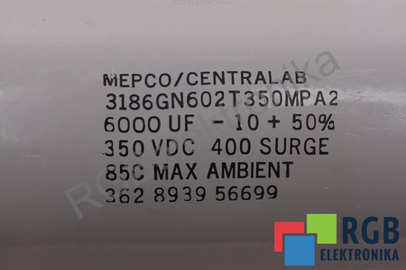 CONDENSADOR 3186GN602T350MPA2 MEPCO/CENTRALAB 6000UF, 350VDC