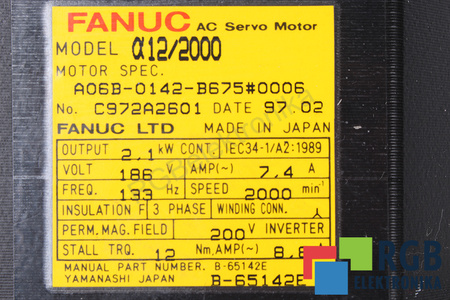 A06B-0142-B675#0006 FANUC A12/2000