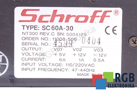 SC60A-30 SCHROFF FUENTE DE ALIMENTACIÓN PARA PC