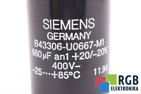CONDENSADOR B43306-U0667-M1 SIEMENS 660UF, 400VDC