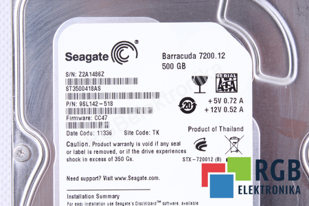 ST3500418AS SEAGATE BARRACUDA 3.5" 7200.12 500GB SATA