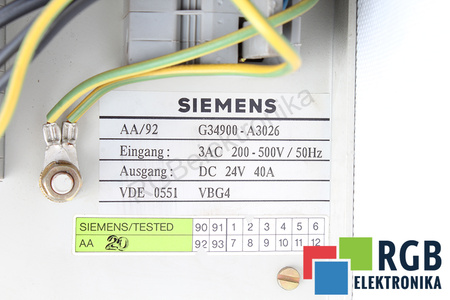 G34900-A3026 SIEMENS TRANSFORMADOR