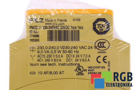 PNOZ 11 230-240VAC 24VDC 7N/O 1N/C PILZ 774086 RELEVO DE SEGURIDAD