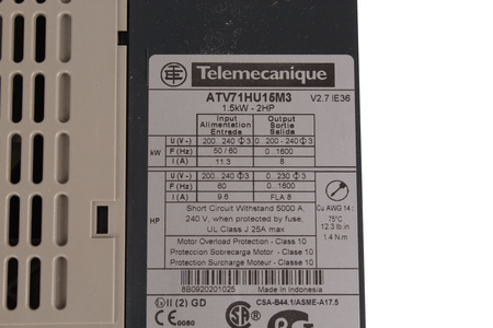 ATV71HU15M3 TELEMECANIQUE ALTIVAR 71 1.5KW-2HP