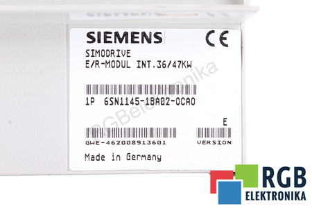 6SN1145-1BA02-0CA0 SIEMENS VERSION E SIMODRIVE E/R-MODUL INT.36/47KW