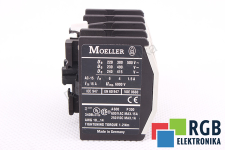 22DILM MOELLER 500VAC ITH=16A 2NO 2NC