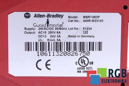 MSR138DP ALLEN BRADLEY GUARDMASTER RELEVO DE SEGURIDAD