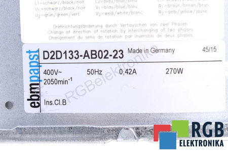 D2D133-AB02-23 EBM PAPST VENTILADOR