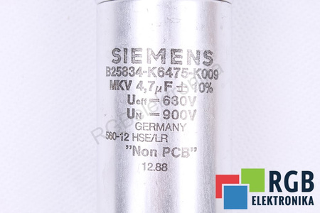 CONDENSADOR B25834-K6475-K009 SIEMENS 4.7UF UN 900V UEFF 640V