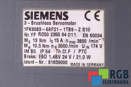 1FK6083-6AF21-1TB9-Z SIEMENS Z:S10 ESTATOR