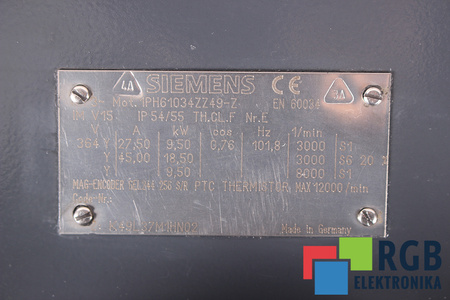 1PH6103-4ZZ49-Z Z:K49 L37 M1H N02 SIEMENS 1PH6