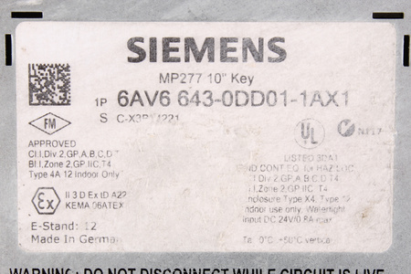6AV6643-0DD01-1AX1 SIEMENS 10" SIMATIC KEY MULTI PANEL MP277