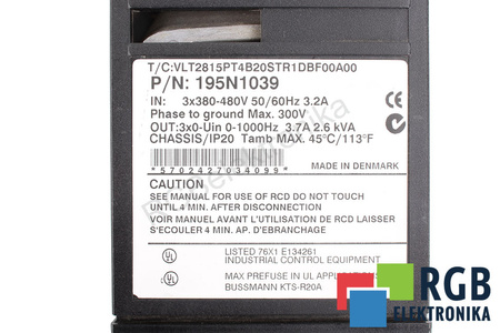 VLT2815PT4B20STR1DBF00A00 DANFOSS 195N1039 VLT2800