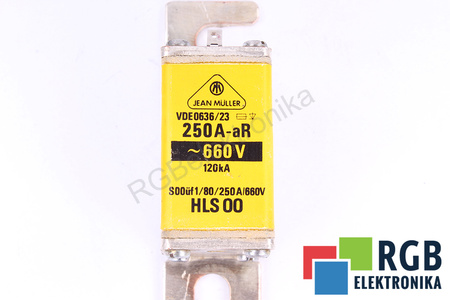 FUSIBLE HLS00 JEAN MULLER VDE0636/23 250A-AR, 660VAC, 120KA