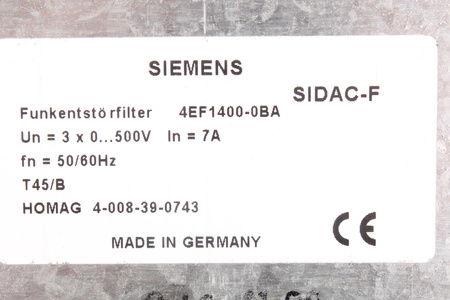 4EF1400-0BA SIEMENS 4-008-39-0743 FILTRO