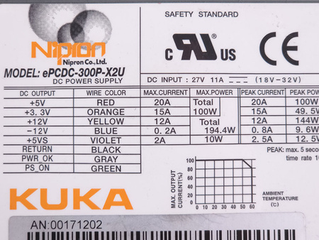 EPCDC-300P-X2U NIPRON 00-171-202 KUKA FUENTE DE ALIMENTACIÓN PARA PC