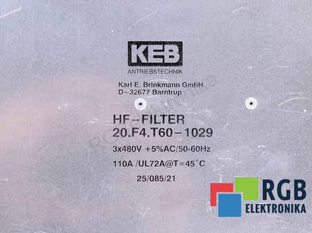 20.F4.T60-1029 KEB FILTRO