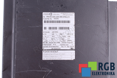 TPM050-005I-600K-OW0-090UL410 WITTENSTEIN MOTION CONTROL ESTATOR