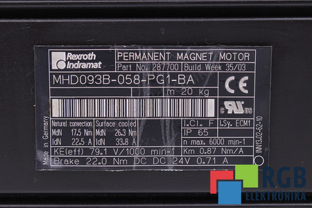 MHD093B-058-PG1-BA INDRAMAT ROTOR