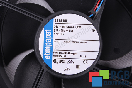 4414ML EBM PAPST 119X119X38MM, 24V, 0.132A VENTILADOR