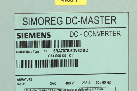 6RA7078-6DV62-0-Z SIEMENS Z: G74 S00 K01 K11 SIMOREG