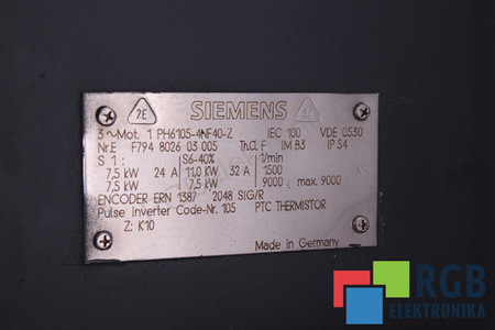 1PH6105-4NF40-Z Z:K10 SIEMENS 1PH6