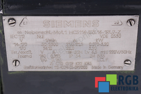1HC5116-0ZL16-1RU7-Z Z:C10 G19 K22 K85 SIEMENS 1HC5