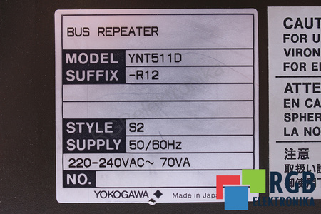 YNT511D YOKOGAWA STYLE S2 BUS REPEATER REJILLA