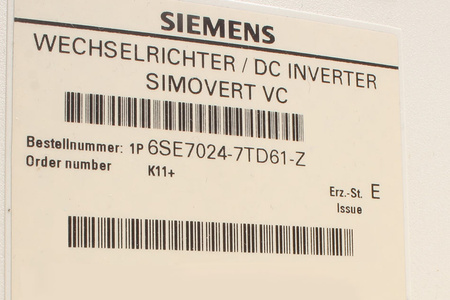 6SE7024-7TD61-Z Z=K11 SIEMENS SIMOVERT VC