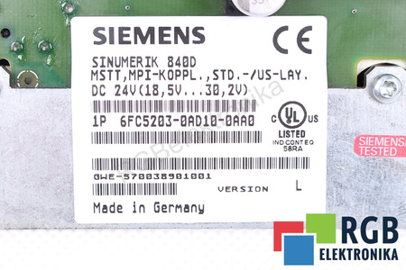 6FC5203-0AD10-0AA0 SIEMENS VERSION L SINUMERIK FM NC/810D/810DE/840D/840DE TECLADO