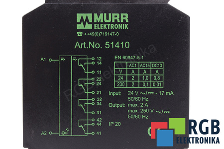 ART.NO. 51410 MURR ELEKTRONIK 250V 2A RELÉ