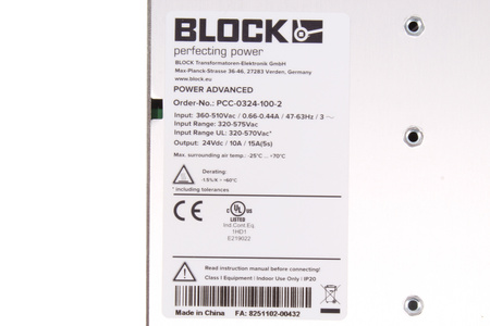 PCC-0324-100-2 BLOCK FUENTE DE ALIMENTACIÓN CONMUTADA