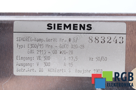 6RA2113-0DD20-2B SIEMENS MRE-GCE0D20-2B E300/15 SIMOREG