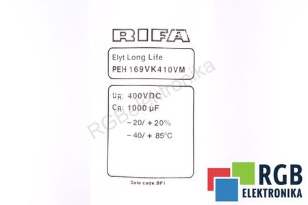 CONDENSADOR PEH169VK410VM IRIFA 1000UF, 400VDC