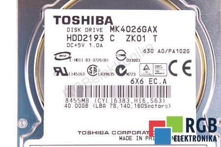 MK4026GAX TOSHIBA HDD2193 40GB, ATA, HDD