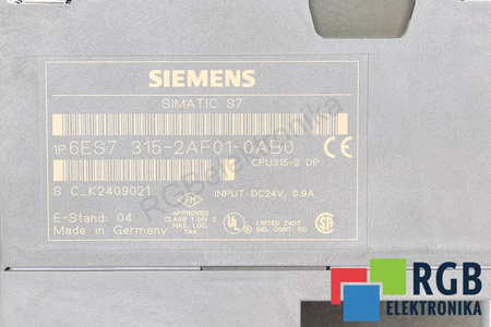 6ES7315-2AF01-0AB0 SIEMENS CPU315-2DP SIMATIC S7-300