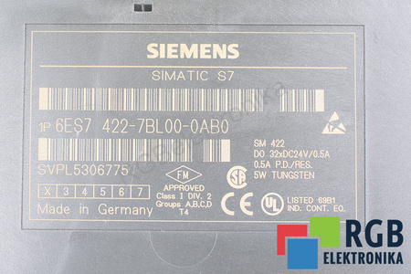 6ES7422-7BL00-0AB0 SIEMENS SIMATIC S7-400 SIN TIRA