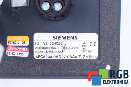 6FC5203-0AD27-0AA0-Z SIEMENS Z=S22 SINUMERIK FM- NC/810D/DE/840D/DE TECLADO