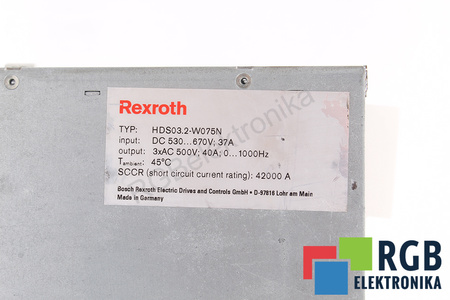 HDS03.2-W075N-HS12-01-FW BOSCH REXROTH R911190008 SIN CUBIERTA
