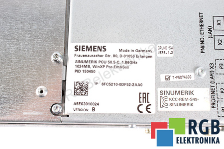 6FC5210-0DF52-2AA0 SIEMENS SINUMERIK PCU 50.5-C VERSION B