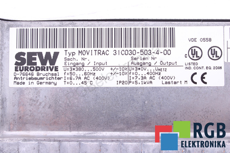 31C030-503-4-00 SEW EURODRIVE MOVITRAC SIN CUBIERTA