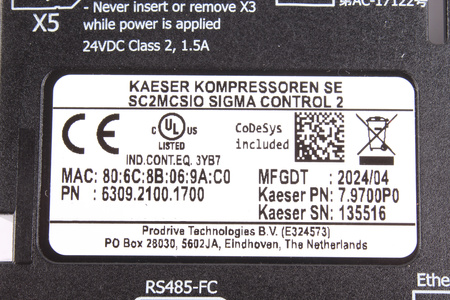 SC2MCSIO KAESER PARTE POSTERIOR DE LA CAJA