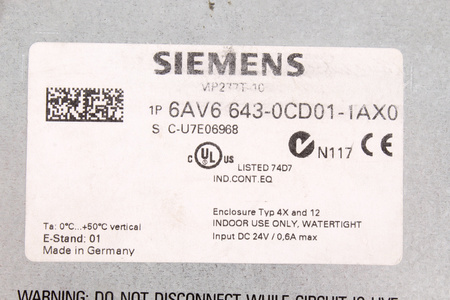 6AV6643-0CD01-1AX0 SIEMENS SIMATIC TOUCH MULTI PANEL MP277