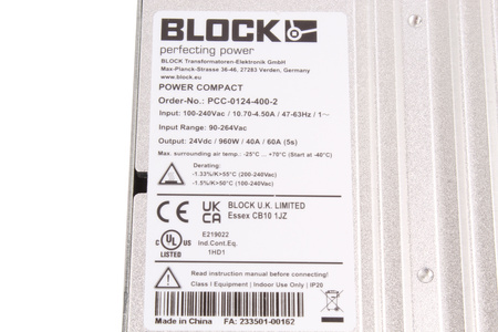 PCC-0124-400-2 BLOCK FUENTE DE ALIMENTACIÓN CONMUTADA