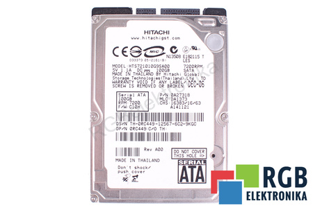 HTS721010G9SA00 HITACHI TRAVELSTAR 100GB, SATA, 2.5", HDD