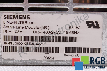 6SL3000-0BE25-5AA0 SIEMENS VERSION A FILTRO