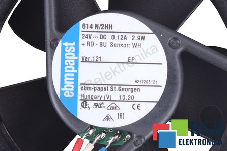 614N/2HH EBM PAPST VER.121 60X60X25MM, 24V, 0.12A VENTILADOR