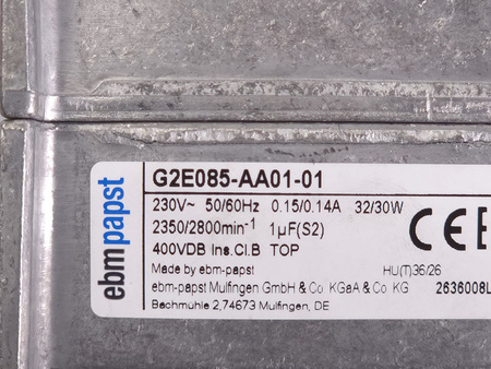 G2E085-AA01-01 EBM PAPST 230V, 0.15A, 1-F